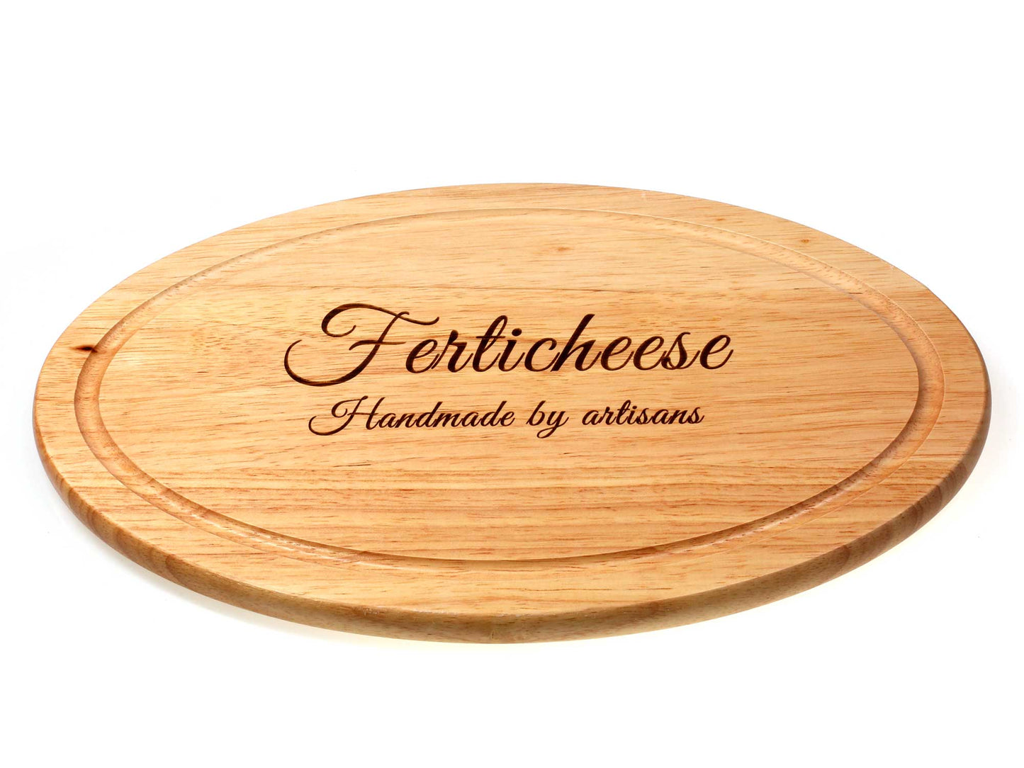 Personalised Oval rubber Wood Cheese Lemon Cutting board 32x19cm